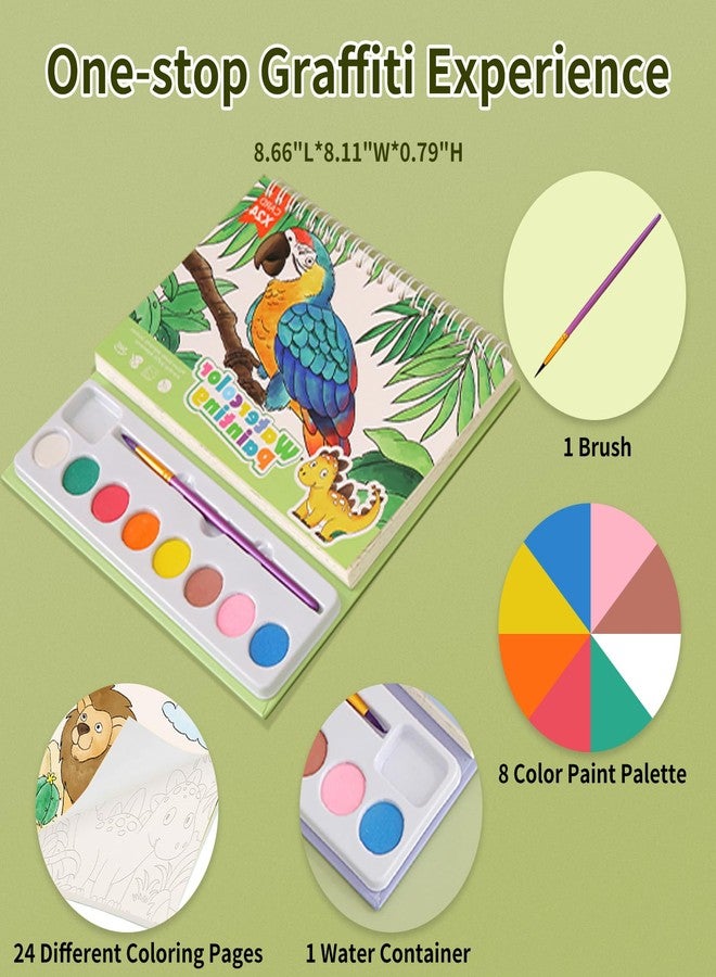 Cavnewt Watercolor Coloring Books for Kids Ages 4-8, Mess Free Watercolor Painting Book, Paint with Water Books for Toddlers, Travel Activities Arts Party Favors Birthday Gifts for Kids Girls & Boys - Image 3